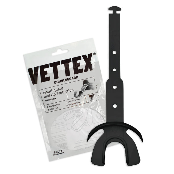 Vettex DoubleGuard Football Mouthguard - Black - Adult and Youth