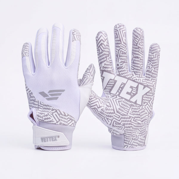 Vettex Velocity football gloves in white, back of hand